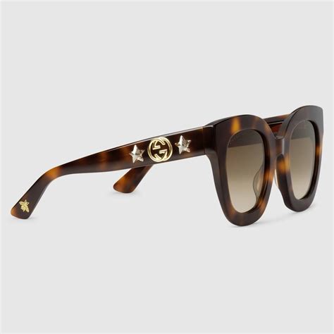 shop the round frame acetate sunglasses with star by gucci null sunglasses women eyewear