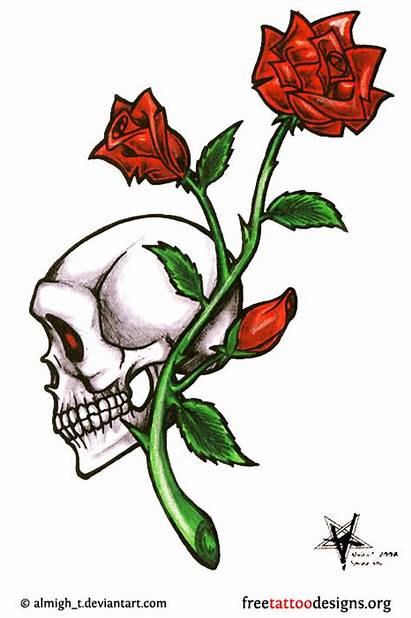 Skull Rose Gothic Tattoo Roses Tattoos Designs