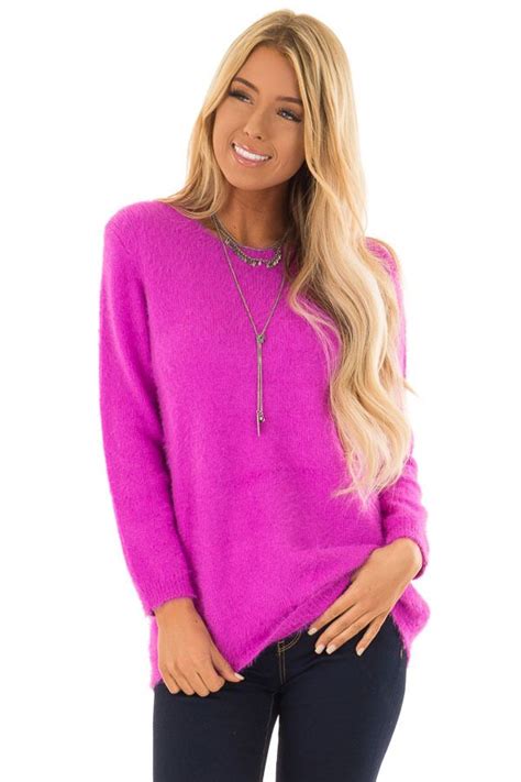 Pin By Stacy Bianca Blacy On Clothing Hot Pink Sweaters Womens