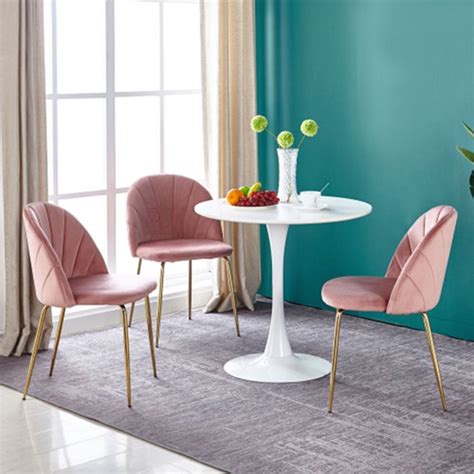 Modern Pink Dining Chair Set Of 2 Accent Chair Modern Living Room