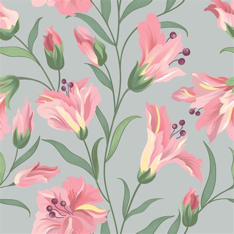Floral Seamless Pattern Flower Background Flourish Wallpaper With