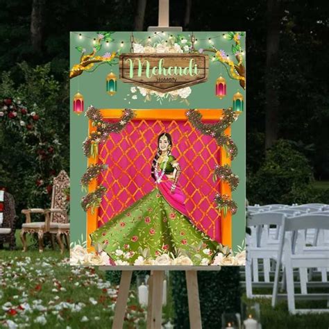 Customized Mehendi Welcome Board Wedding Sign Board Homafy