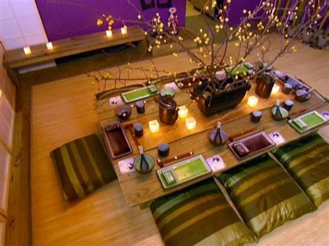Dining area and room screen/headboard. Japanese Dining Room & Kitchen Video | HGTV