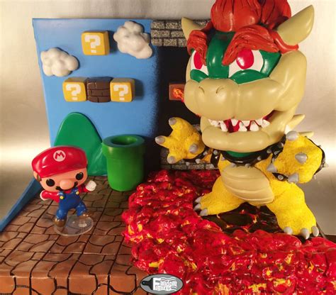Mario vs Bowser custom funko pop with custom two sided display | Custom funko pop, Custom funko ...