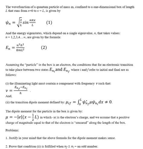 Solved The Wavefunction Of A Quantum Particle Of Mass M Chegg Com