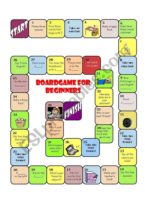 Easy Esl Games For Beginners Printable Templates