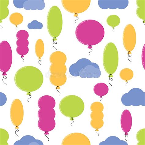 Seamless Pattern With Colorful Balloons Stock Vector Illustration Of