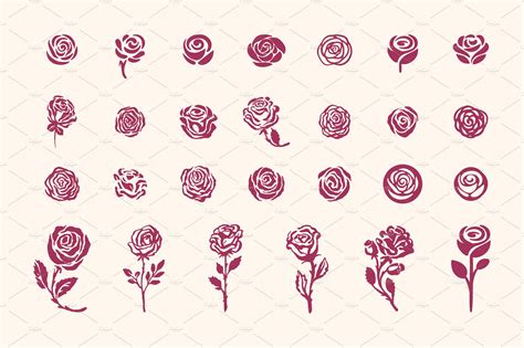 27 Rose Symbols Icon Outline Icons Creative Market