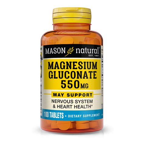 Magnesium Gluconate 550 Mg Mason Vitamins