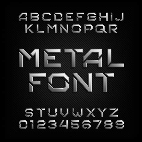 Black Metal Font With Numbers Vector Free Download