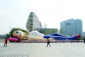 Inflatable Woman Unveiled In China Features Playground That Teaches