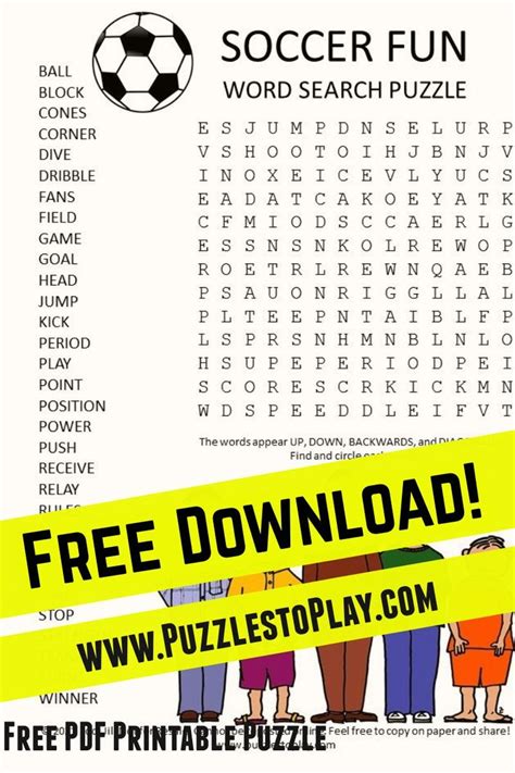 Soccer Fun Word Search Puzzle Cool Words Word Search Puzzle Free