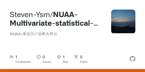 NUAA Multivariate Statistical Analysis Ipynb At Master Steven Ysm NUAA Multivariate