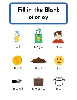 Oi Oy Au Aw Worksheets By Coffee Fund Tpt
