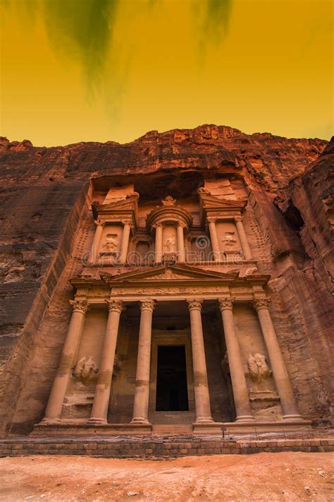 Ancient Abandoned Rock City Of Petra In Jordan Stock Image