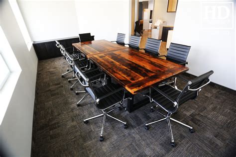 Reclaimed Wood Boardroom Table Splitdesigned For Complicated Access Blog