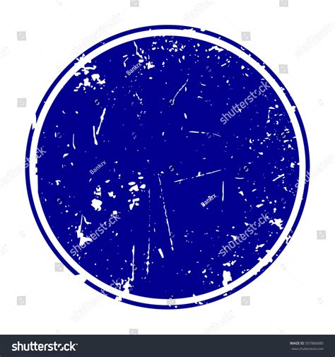 Grunge Blue Blank Rubber Stamp Template Stock Vector Royalty Free
