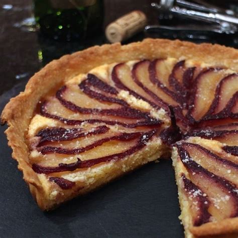 Red Wine Poached Pear And Amaretto Frangipane Tart Recipe Wine