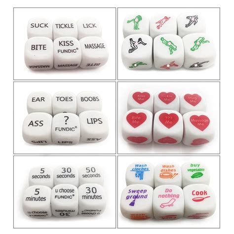 fundic brand 7 pcs fun acrylic dice love dice sex dice erotic dice love game funny