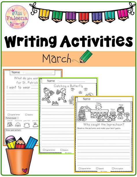 March Writing Activities Contains 30 Pages Of Writing Worksheets