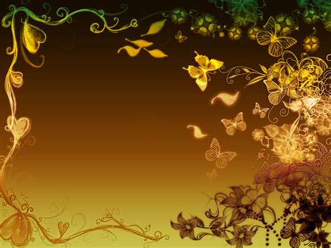 Butterflies Frame With Flowers Background For Powerpoint Border And