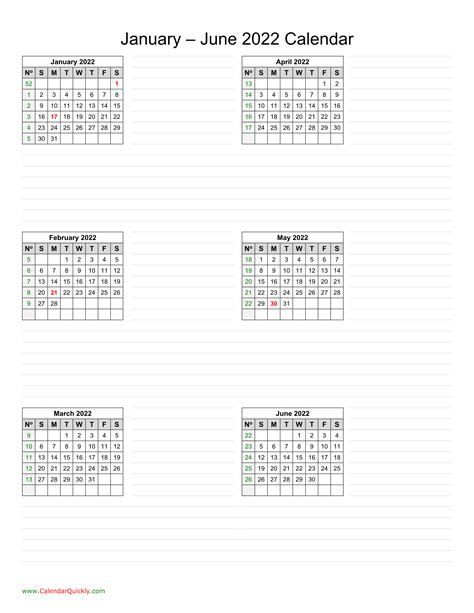 Free Printable 6 Month Calendar 2022 Printable Word Searches Gambaran