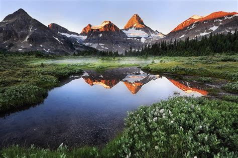 Landscape Photography Of Mountain Summer Morning Mist Lake Hd