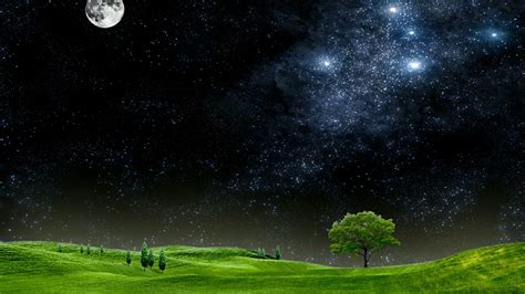 Wallpaper Id 504176 Grass Field Sky Astronomical Object Landscape