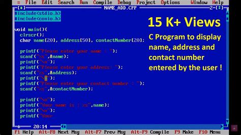 C Program To Display Name Address And Contact Number Entered By The