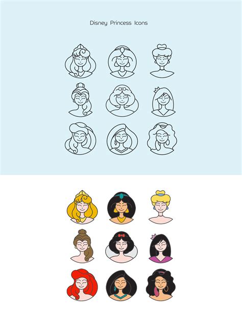 Disney Princess Icons Behance