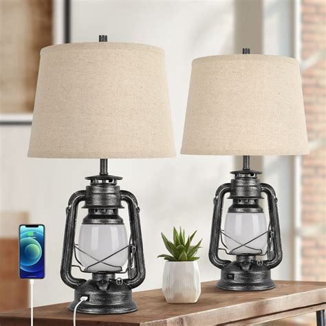 Buy Set Of 2 Farmhouse Table Lamps For Living Room 3 Way Dimmable