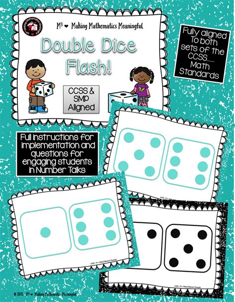 Double Dice Flash Numbers Through 12 Visual Representations Of