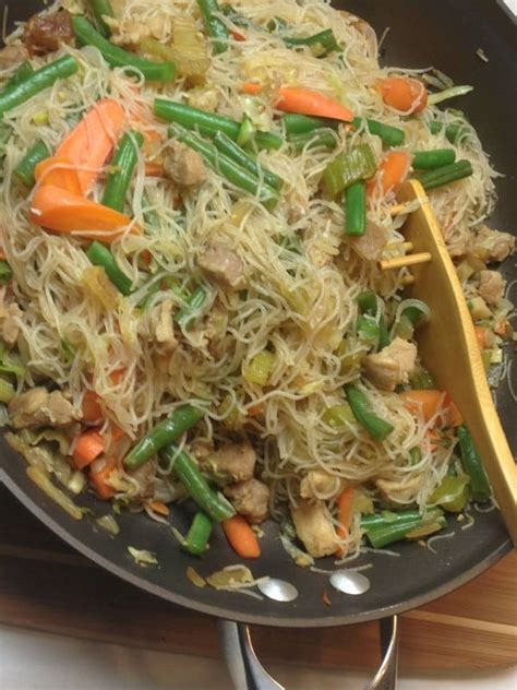 Pancit Bihon Guisado Filipino Sauteed Noodles With Vegetables Foodflag