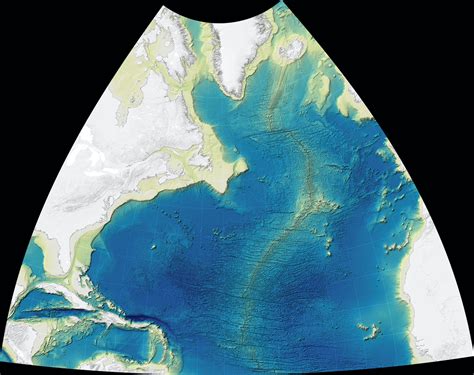 North Atlantic Topographic Map