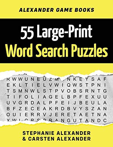 55 Large Print Word Search Puzzles Fun Brain Games For Adults And Kids