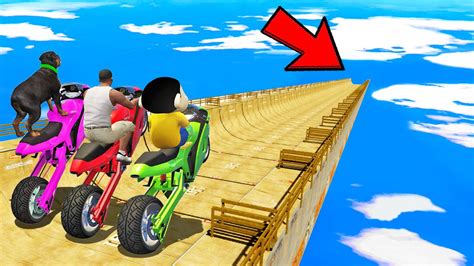 Shinchan And Franklin Tried Longest Mega Ramp And Crazy Race Super Jump