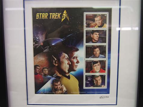 Limited Edition Framed Stamp Pane For Star Trek 50th Anniversary