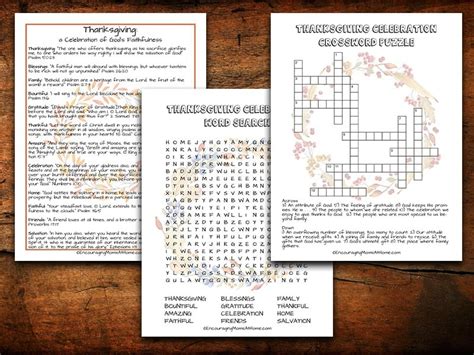 Click the answer to find similar crossword clues. Free Printable Thanksgiving Puzzles focused on God's ...