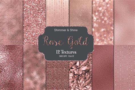 Rose Gold Digital Paper Rose Gold Foil Rose Gold Glitter Etsy