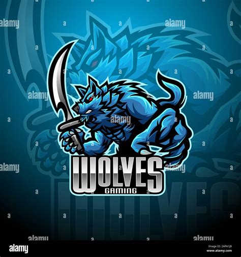 Wild Wolf Esport Mascot Logo Design Stock Vector Image And Art Alamy