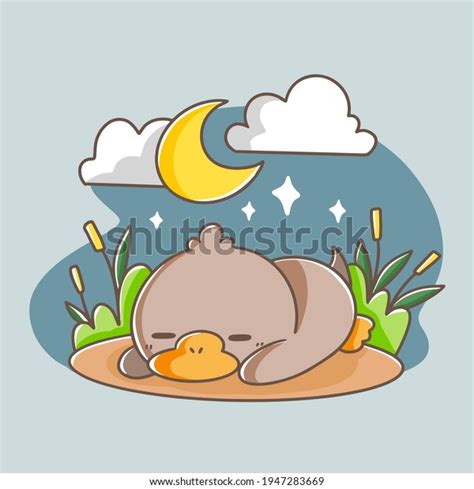Adorable Sleeping Duck Premium Doodle Vector Stock Vector Royalty Free