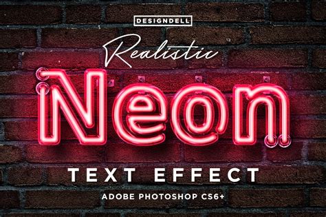 Realistic Neon Photoshop Effect Unique Photoshop Add Ons Creative