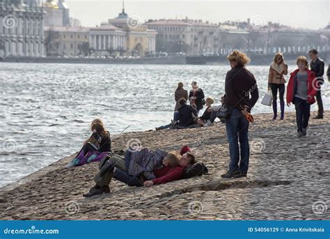 People Relax On The Neva River Editorial Stock Image Image Of Paul People