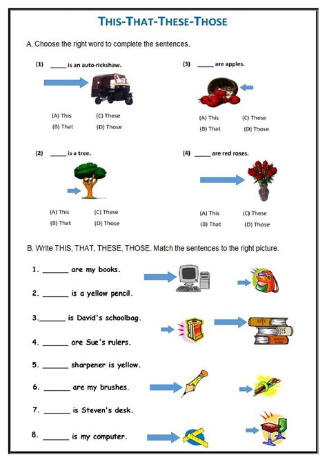 Demonstrative Pronouns English Language Activity