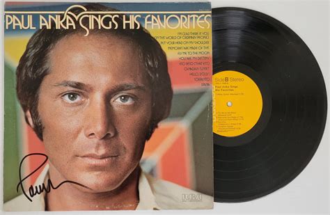 Paul Anka Signed Sings His Favorites Album Vinyl Record Coa Proof Autographed Records