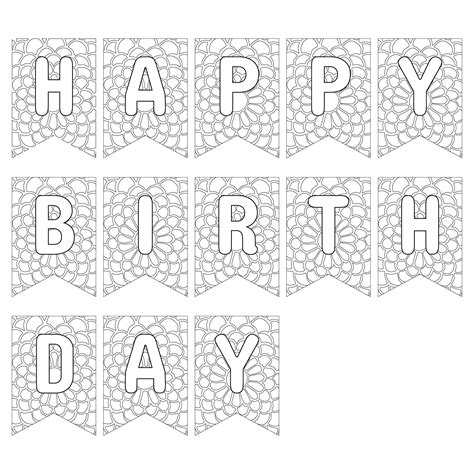 10 Best Images Of Happy Birthday Banners Printable Outline Happy