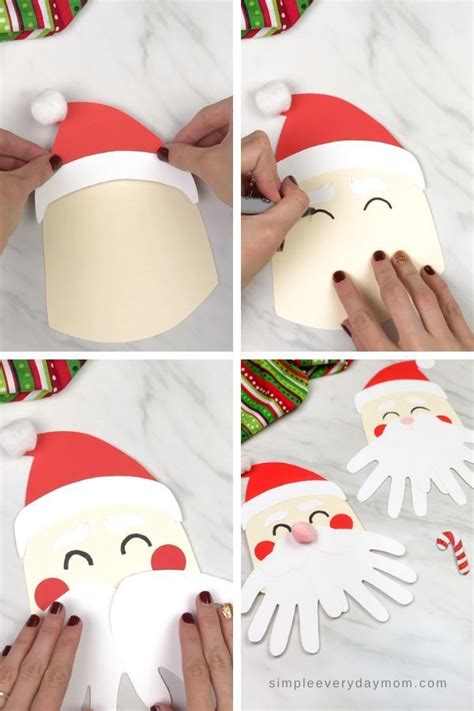 A Simple Santa Handprint Craft For Kids Santa Crafts Christmas