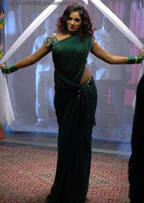 Designer Saree Bollywood Saree Bridal Saree Hot Actress Udaya Bhanu In Green Plain Saree