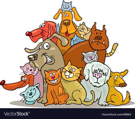 Group Of Cats And Dogs Royalty Free Vector Image