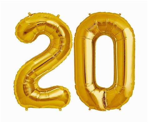 Gold 20 Balloon Gold 20 20th Birthday Photo Prop Number Balloons